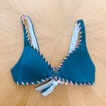 Becca  Bikini Top Womens‎ Sz XL Green Reversible Boho Sporty Whipstitch Trim NWOT Photo 2