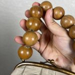 Anthropologie  Rada Small Coin Purse Crossbody Wooden Handle Italian Leather Boho Photo 1