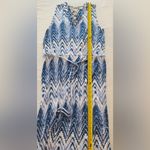 Design History Blue/white Sleeveless Long Maxi Dress Size Large, Tie Back Photo 9
