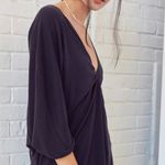 Silence + Noise URBAN OUTFITTERS  Dark Gray Stretch Jersey Twist in Time Knot Top Photo 5