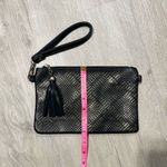 MMS Black and Gold Laser Cut Zip Close Wristlet Clutch Bag Photo 8