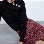 ZARA NWT Floral Rose Ruched Mini Skirt Small Photo 4