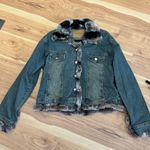 Vintage Dicker & Dicker Fur Trim Denim Jacket Size L Photo 5