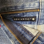 Lucky Brand Embroidered Floral High Rise Cropped Jeans Denim Blue Size 6/28 Photo 9