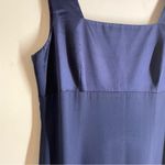 Donna Ricco  Navy Blue Special Occassion Maxi Dress Square Neckline Side Slit Photo 4
