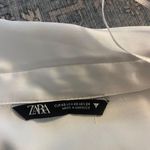 ZARA Satin White Dress Photo 3