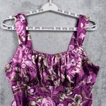 Iz Byer  California Blouse Large Floral Print Ruched Neck Tank Top Babydoll Y2K Photo 3