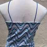 Fade Rose Marble stripe blue string spaghetti strap tank top Size L Photo 4