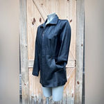 Vintage Y2K Worthington Black Leather Mid Length Full Zip Jacket~S~  Photo 1