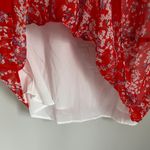 ePretty NWT Floral Tiered V Neck Ruffle Sleeve Mini Dress Red White Size Medium Photo 8