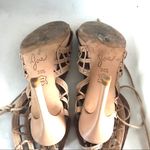 Joie  "LEAH" BEIGE LEATHER CUT-OUT LACE UP STILETTO HEELS (36.5) Photo 11