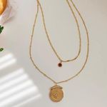 Boho Coin Necklace Boho Necklace Gold Double Layer Necklace Set Photo 4