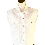 NWT KanCan White Denim Vest Cotton Oversized Small Photo 2