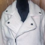 Lulus  Wishing for Warmth‎ Cream Shearling Teddy Fuzzy Moto Jacket Coat Size XS Photo 6