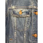 Madewell The Jean Jacket Womens in Ellery Blue Wash Distressed Pockets Size S Photo 7