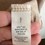 Aerie Beige Ribbed Henley Tank Top, Casual Minimalist Soft Girl Small Photo 3