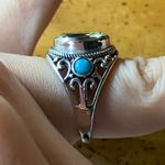 Golden Quartz Sleeping Beauty Turquoise Sterling Silver Ring Size 7 Photo 2