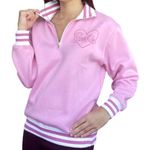 NWT Barbie Cozy Fleece Lined Quarter Zip Pink Sweater Size M Photo 3