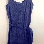 Gap Cotton Knit Blue Tie Wide Leg Scoop Neck Sleeveless Romper Pants Jumpsuit Photo 3