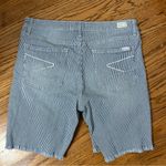 Seven 7 Striped Sunset Bermuda Raw Hem Denim Shorts Size 12 Photo 0