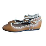 Free People NEW Crochet Mystic Mary Jane Flats Size 9 Tan Photo 8
