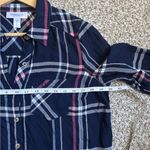 Motherhood  Maternity Navy Pink Plaid Shirt Button Down Flannel Casual Medium Photo 4