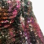 MISA Los Angeles Nova One-Shoulder Bodycon Sequin Mini Dress Pink Purple Black L Photo 10
