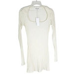 Reformation NWT Vittoria Rib Long Sleeve Collared Knit Dress Ivory Size S Photo 5