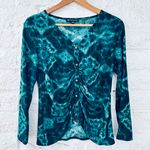 INC INTERNATIONAL PRINTED RUCHED LONG SLEEVE V-NECK TOP  PS Photo 2