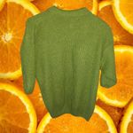 Norm Thompson Linen Blend Green Short Sleeve Polo Knit Sweater Size Medium‎ Photo 3