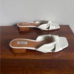 Dune London  Laizes White Leather Slide Sandals Womens 39 Square Toe Knotted Bow Photo 3