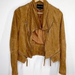 Solemio Brown Faux Suede Full Zip Long Sleeve Jacket Woman Small Country Western Photo 7