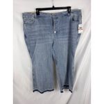 Michael Kors ‎ Crop Wide Leg Jeans Button Fly Raw Hem Denim Plus Size 24W Photo 1