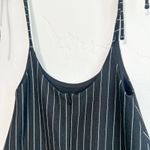 Tiger Mist  | Clara Striped Pinstripe Tie Strap Mini Slit Dress Black White Photo 6