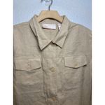 Vintage Shirt Womens XL Khaki Tan Linen Blend Button LS Classic Blues Wrangler Photo 1