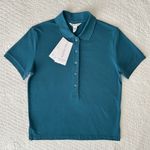 Athleta NWT Teal Pique Short Sleeve Polo Shirt Women’s Small Photo 2