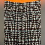 Loft  Navy Blue Wool Blend Houndstooth Tweed Zip Pocket Mini‎ Skirt Size 0 Photo 8