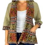 Free People ‎ Tan Wool Blend Aztec Cardigan Size Small Photo 0