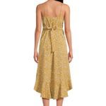 No Boundaries  Hi-Low Sundress Ruffle Hem Ditsy Floral Print Gold Juniors XXL 19 Photo 1
