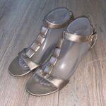 East 5th Easy 5th metallic gold pewter low wedges Photo 0