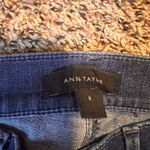 Ann Taylor  The Skinny Jeans Women Size 0 Embroidered Flower Hem‎ Cropped Raw Hem Photo 2