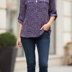 Michael Kors  Violet and White Textured Blouse A0243 Photo 0