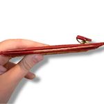 Below the Belt Red Croc Embossed Card Holder Wallet Women’s Compact Slim Photo 5