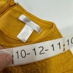 London Times  Dress Womens Size 4 Mustard Yellow Textured Fit Flare Short Sleeve Photo 5