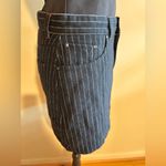 Banana Republic GAP Y2K 2000s Black Wool White Pinstripe 5 Pocket Pencil Straight Mini Skirt 6 Photo 2