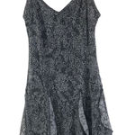 Amisu  Black & White Sleeveless Spaghetti Strap Dress With Ruffled Hemline 36 Photo 0