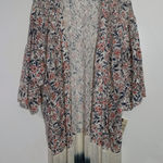 Democracy NWT‎  Floral Lace Kimono Swim Coverup Multicolor Size X-Large Photo 0