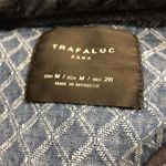 ZARA quilted zip up jacket embroidered edges sz M Photo 5