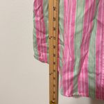 Ralph Lauren  Pajama Button Down Shirt Dress Size Medium Pink green Cotton Photo 7