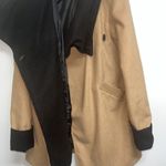 Thread and Supply Womens Coat Size M Cognac Tan Black Double Breasted Button Photo 2